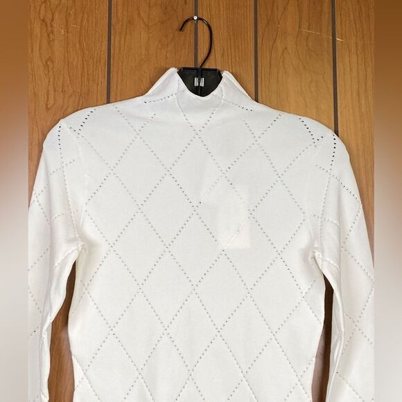 Proenza Schouler White Label Pointelle Diamonds Turtleneck Top size S - Picture 8 of 13